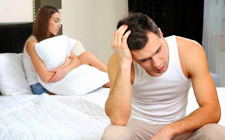 A falta de desexo sexual nun home é un sinal indirecto de prostatite